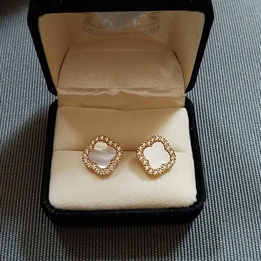 Gold Over Sterling Silver Clover Earrings